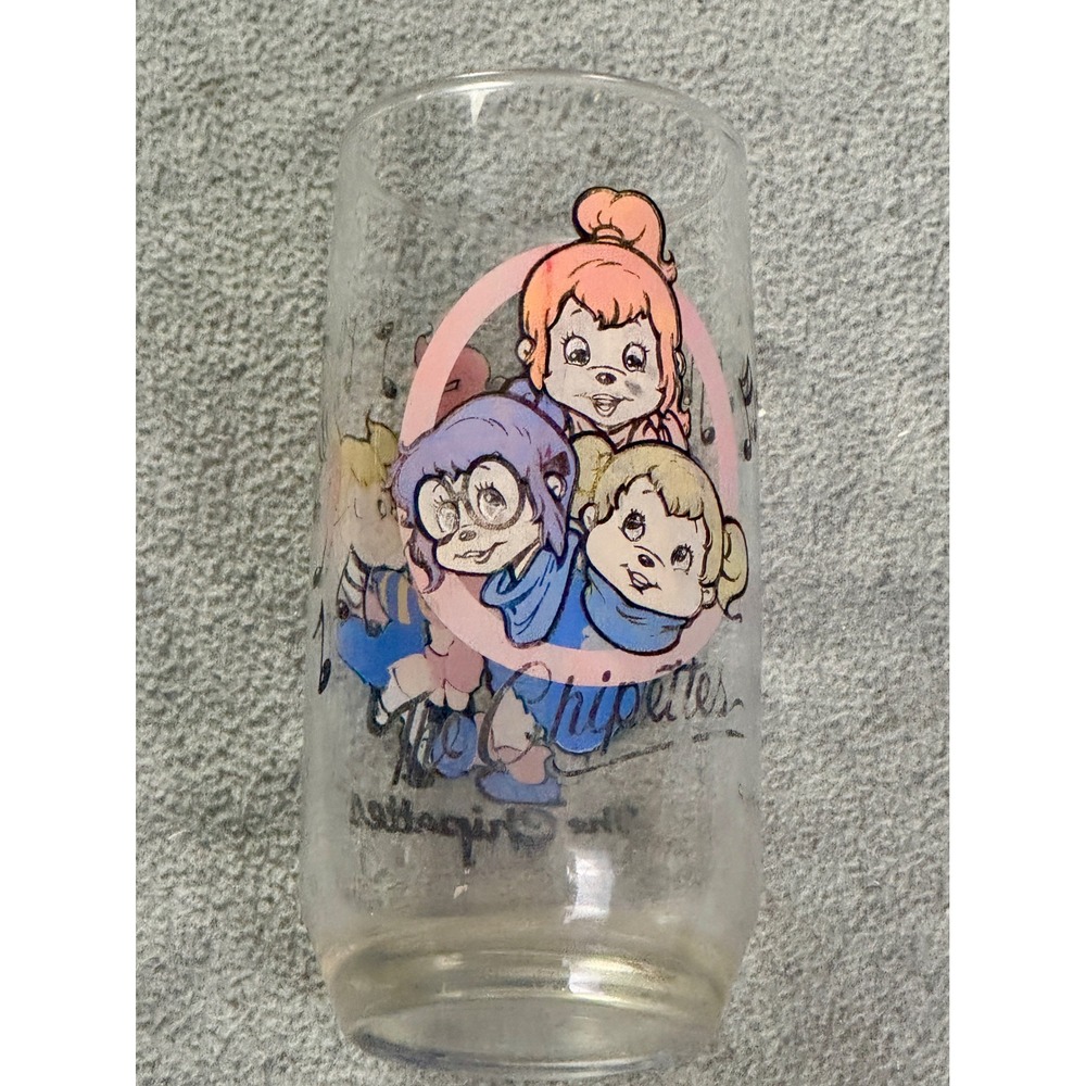 Vintage The Chipettes Glass Alvin and the Chipmunks Brittany Jeanette Eleanor